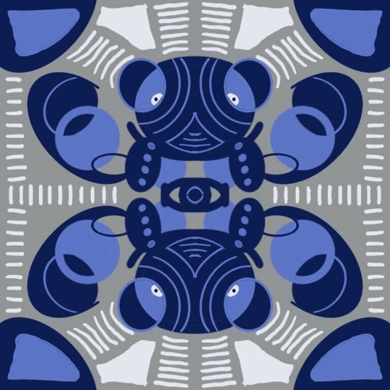 Blue Bear Geometric Mirrored