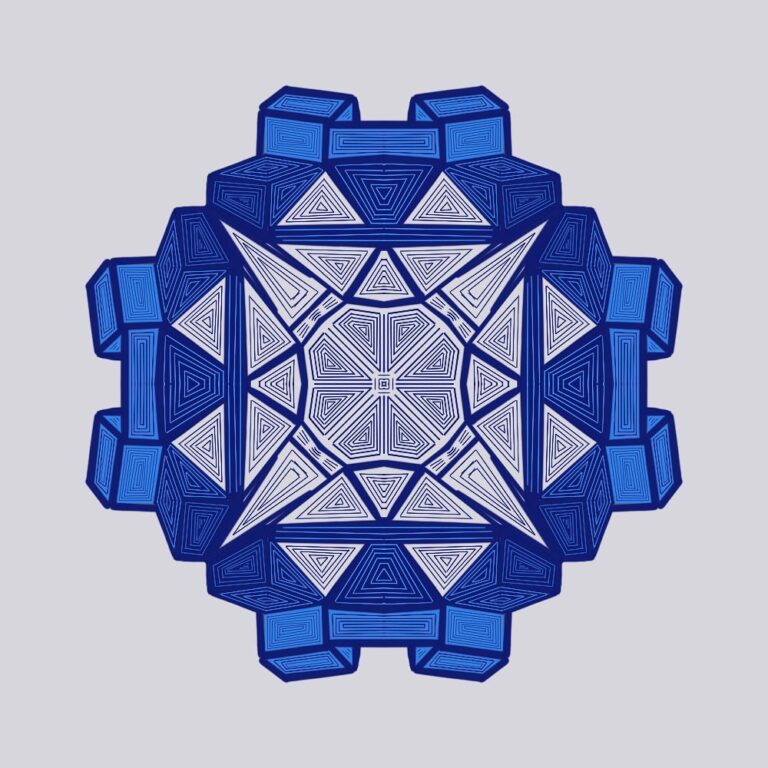 Geometric Blue Molecule